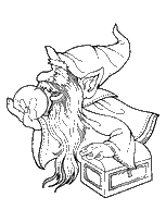 coloriage lutin et son coffre
